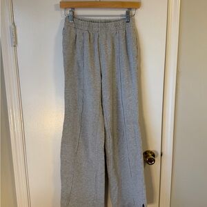 AERIE Gray Straight-Leg Sweatpants